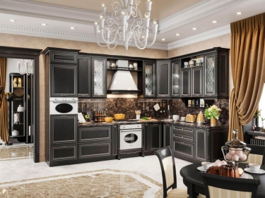 Шкаф для посуды 600 Тип 2 под духовку Любимый дом Италия ЛД 275.296.000 Черный Дуб темный