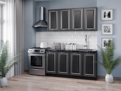 Кухонный гарнитур 2200 Любимый дом Италия 04 Черный Дуб темный