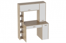 Стол компьютерный Мебельград Калгари СК Дуб натуральный светлый/белый матовый