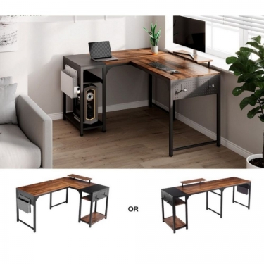 Стол письменный для компьютера угловой Eureka EUREKA ZX-L150B-RWB с шириной 150 см Reclaimed Wood