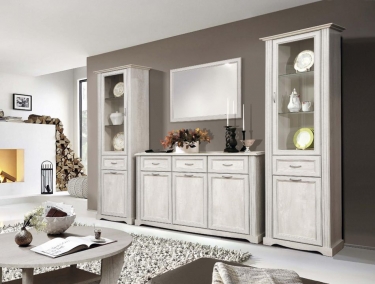 Шкаф-витрина Олмеко Сохо 32.06 Бетон пайн белый