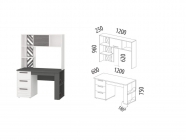 Стол с надстройкой лев/прав Витра Аляска 61
