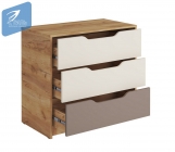 Комод Стиль RICH КМ-001 Миндаль/Глиняный серый/дуб крафт золотой