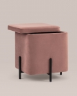 Пуф Stool Group Грейс квадрат с ящиком велюр Пыльно-розовый
