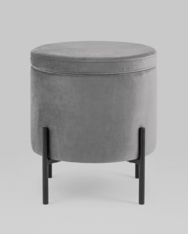 Пуф Stool Group Грейс с ящиком велюр Серый
