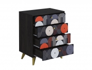 Комод Стиль Фьюжн КМ-001 АРТ Угольный камень/VINIL