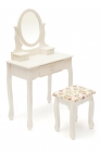 Туалетный столик с зеркалом и табуретом Tetchair Secret De Maison COIFFEUSE mod. HX15-075 дерево павловния, мдф, 70x40x130см / 36x38x44см, butter white слоновая кость