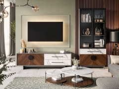 Набор мебели для гостиной Любимый дом Вилена 1 Серый/Орех/Монте белый