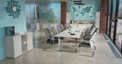 Стол переговорный на П-образном м/к Рива ONIX DIRECT LUX M-O.MP-PRG-19 Денвер светлый