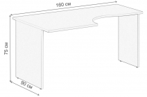 Стол эргономичный левый Норден Sigma SG.422.OD.L Дуб темный