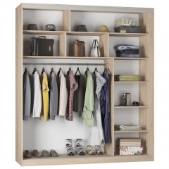 Шкаф-купе Аларти B-220х200х60-1ДСС-Белый-D9D9D9