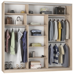 Шкаф-купе Аларти B-220х235х60-3Белый-D8D8D8