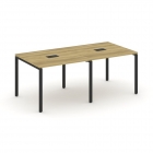 Стол переговорный 2 столешницы Рива CONCEPT CN.PRG-021 Дуб Винченцо Черный