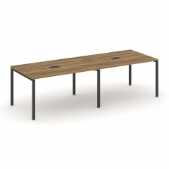 Стол переговорный 2 столешницы Рива CONCEPT CN.PRG-023 Сандал Янтарный Антрацит