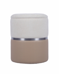 Пуф Stool Group Кэрри с ящиком бежевый шенилл с экокожей