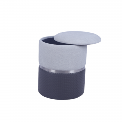 Пуф Stool Group Кэрри с ящиком серо-черный шенилл с экокожей