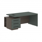 Стол руководителя левый Skyland VELION VCT 1890 L Нефрит Дуб Сильвер