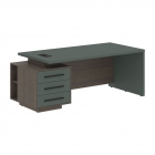 Стол руководителя левый Skyland VELION VCT 2090 L Нефрит Дуб Сильвер