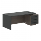 Стол руководителя правый Skyland VELION VCT 2090 R Яшма черный Дуб Сильвер