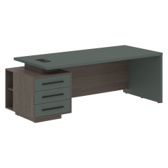 Стол руководителя левый Skyland VELION VCT 2290 L Яшма черный Дуб Сильвер