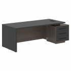 Стол руководителя правый Skyland VELION VCT 2290 R Яшма черный Дуб Сильвер