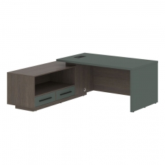 Стол руководителя левый Skyland VELION VCT 1919 L Яшма черный Дуб Сильвер