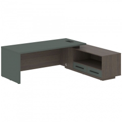 Стол руководителя правый Skyland VELION VCT 2319 R Яшма черный Дуб Сильвер