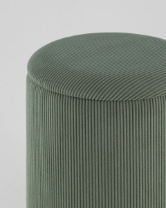 Пуф Stool Group Эмили с ящиком серебро вельвет зеленый