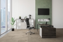 Комплект мебели для кабинета руководителя Норден Atlas 04 Бренсон Трюфель Серый камень Антрацит