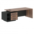 Стол руководителя левый Skyland VELION VENEER VRCT 2390 L Американский орех Яшма черная