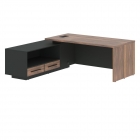 Стол руководителя левый Skyland VELION VENEER VRCT 2119 L Американский орех Яшма черная