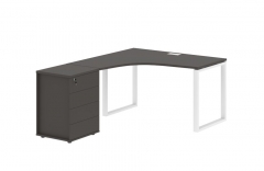 Стол эргономичный с тумбой левый Skyland EDIS EQCET 1318 L Мокко Белый