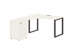 Стол эргономичный с тумбой левый Skyland EDIS EQCET 1318 L Ясень Траун Мокко