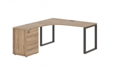 Стол эргономичный с тумбой левый Skyland EDIS EQCET 1518 L Дуб Денвер светлый Мокко