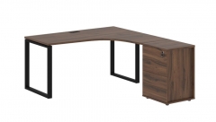 Стол эргономичный с тумбой правый Skyland EDIS EQCET 1518 R Дуб Денвер темный Черный