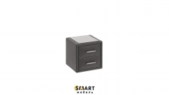 Тумба прикроватная SMART мебель Элис со стеклом Темная