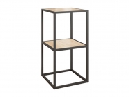 Стеллаж Мебельсон Лофт LMN-04 Черный муар-дуб сонома