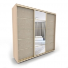 Шкаф-купе 3-х дверный Акцент Купе Акцент-Квадро КЛ 2100х600 Дуб молочный/Золото