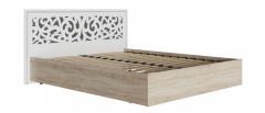 Кровать 1,6 м без ортопеда Стиль Мадлен 08 Дуб сонома светлый Ясень белый Золото
