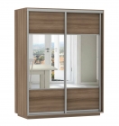 Шкаф-купе двухдверный Е1 Экспресс Дуо Комби 1600х2400h Ясень шимо тёмный