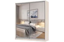 Шкаф-купе 2-х дверный Народная мебель Виктория 1800х584х2300, Белый 18ДЗДЗ-ПППЯ-Б 310-963