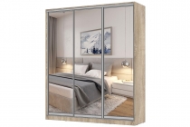 Шкаф-купе 3-х дверный Акцент Купе Акцент-Дуэт КВ 1500х600 Ясень шимо светлый